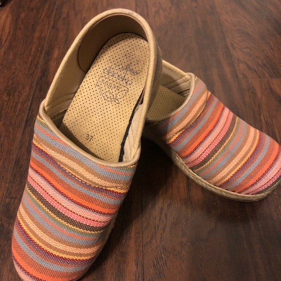Colorful Striped Dansko Clogs - Picture 2 of 4